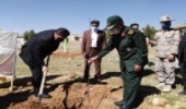 مراسم کلنگ زنی طرح جنگلکاری 50 هکتاری در دانشکده علوم و فنون زرهی سپاه فارس