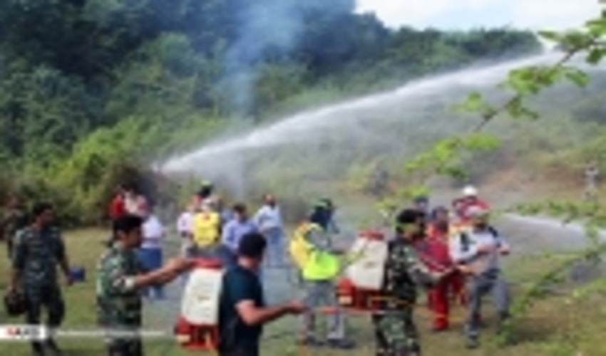 گزارش تصویری / مانور اطفای حريق در جنگل‌های نوشهر 