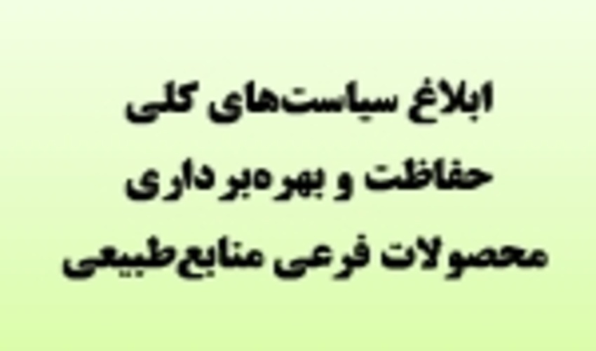 رییس سازمان جنگل‌ها سیاست‌های کلی حفاظت و بهره‌برداری از محصولات فرعی منابع‌طبیعی را ابلاغ کرد