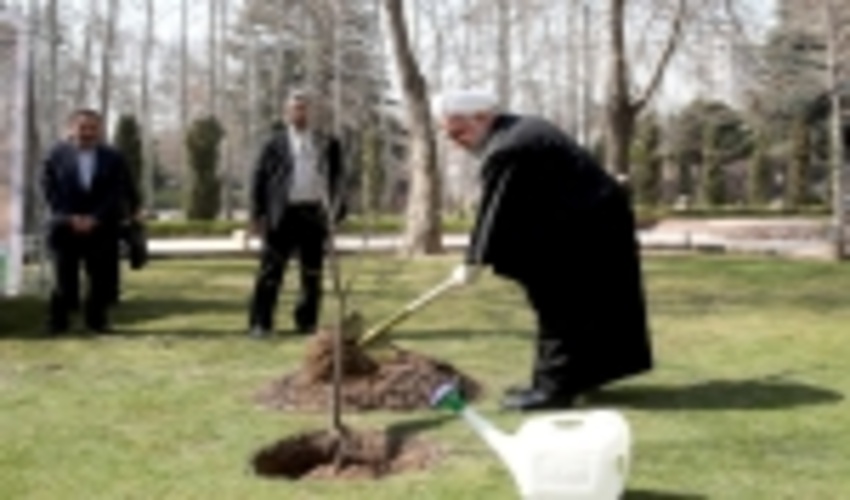 President Rouhani planted sapling on the Occasion of National Arbor Day