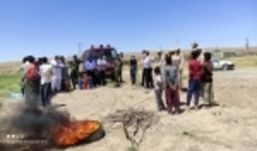 خراسان رضوی/مانور اطفای حریق در روستای نوروز آباد شهرستان سرخس برگزار شد