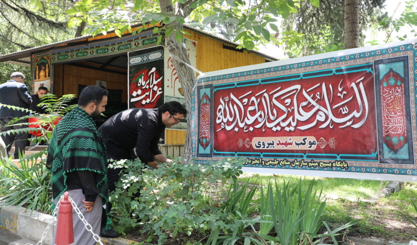 گزارش تصویری/برپایی موکب عزاداری حسینی بسیج به نام شهید پیروی