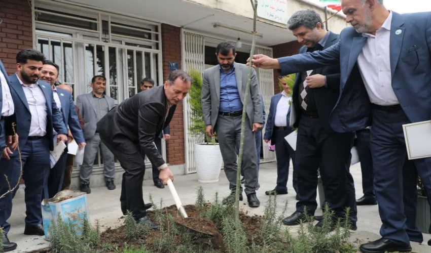 کاشت نهال توسط کارکنان دفتر مرکزی حراست سازمان منابع طبیعی  