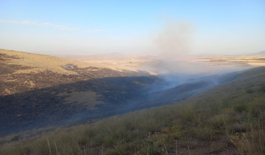 اصفهان/ ته سیگار ۱۰ هکتار از مراتع یک روستا را به آتش کشید